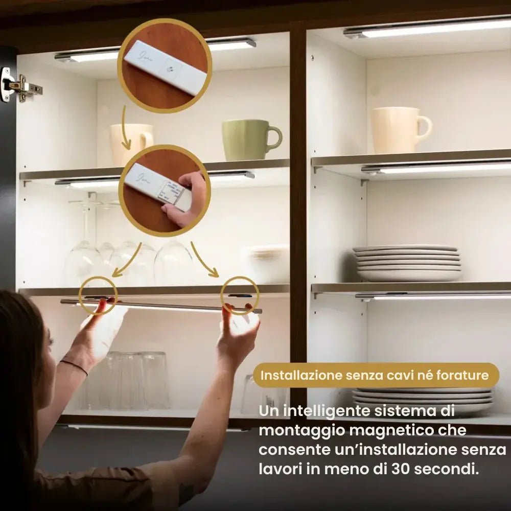 Striscia LED senza fili con sensore di movimento