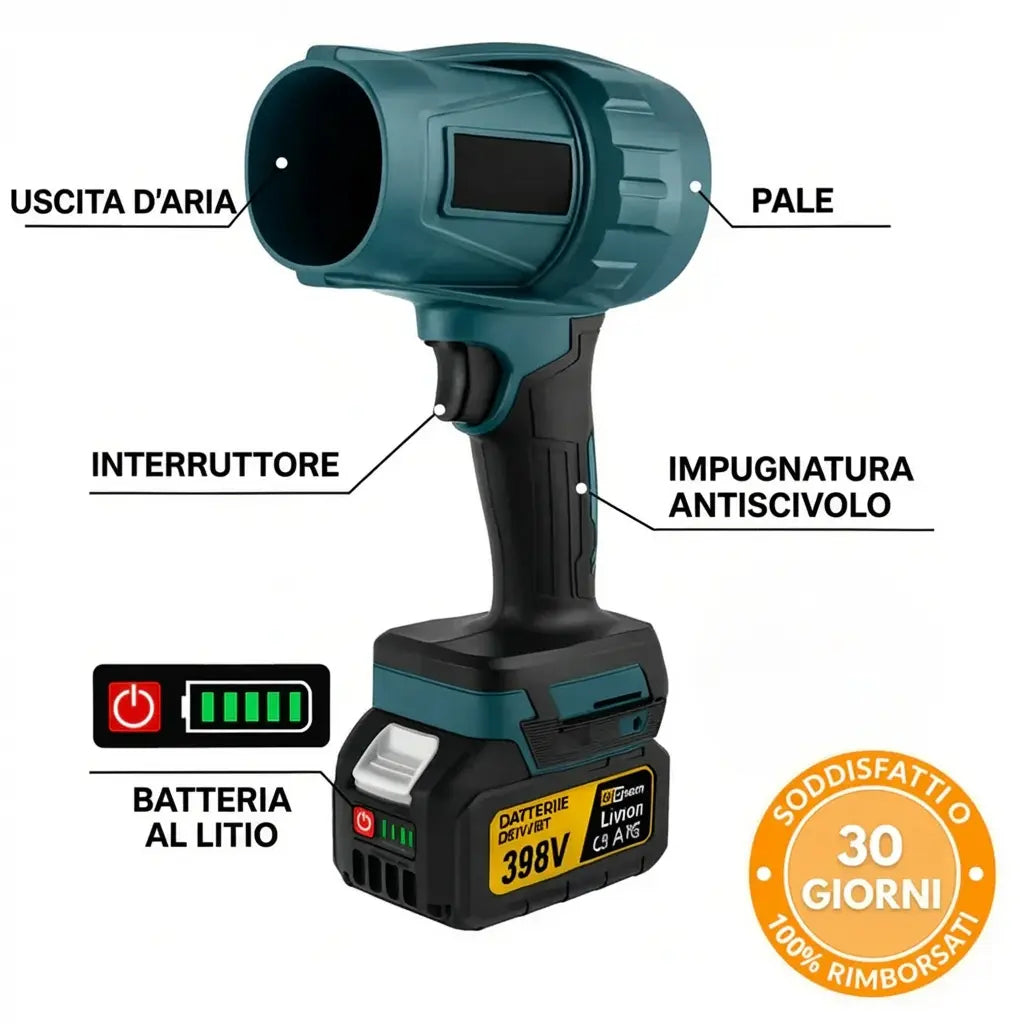Soffiatore Senza Fili Potente – Compatto, Leggero e Ultra Performante