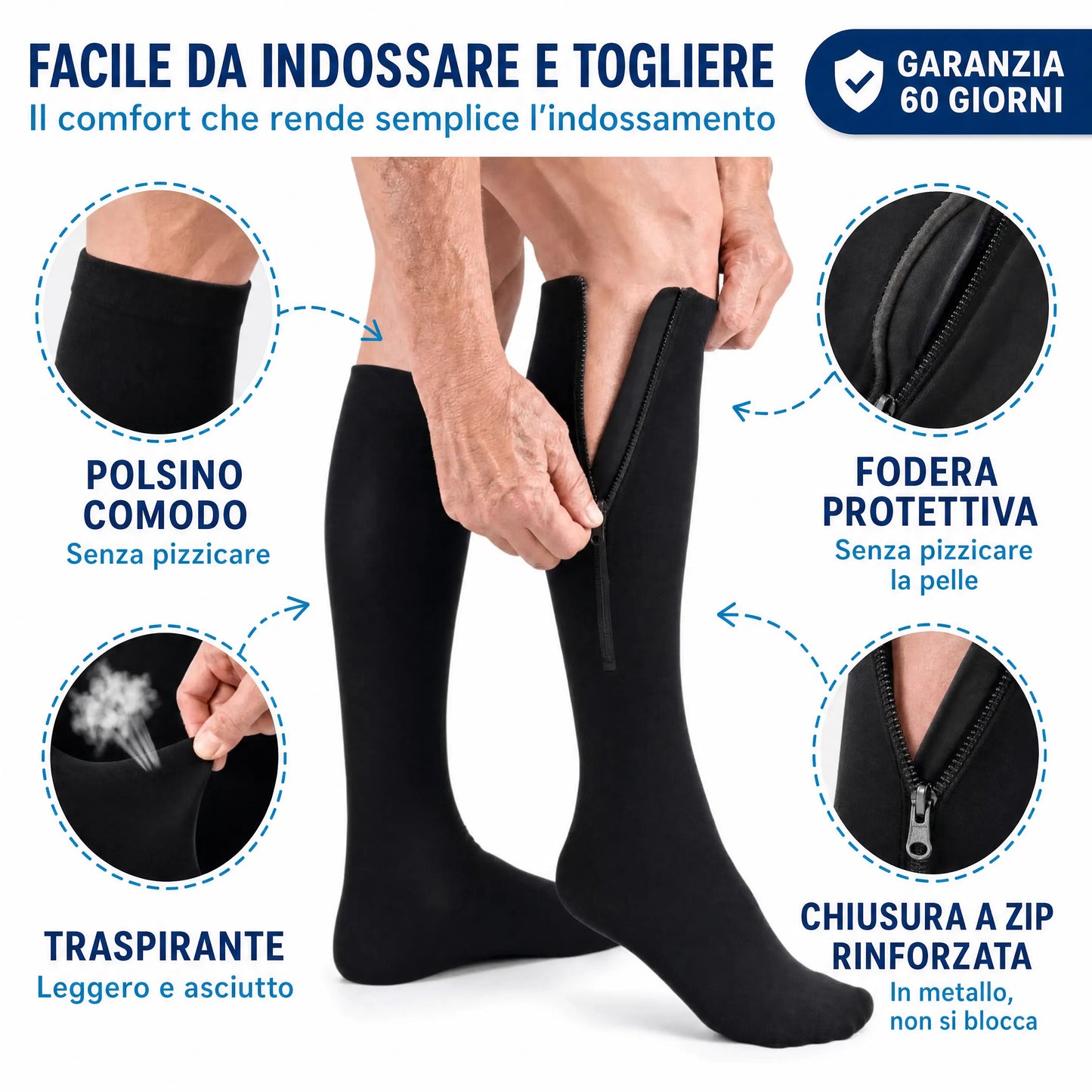 Calze a Compressione Cerniera