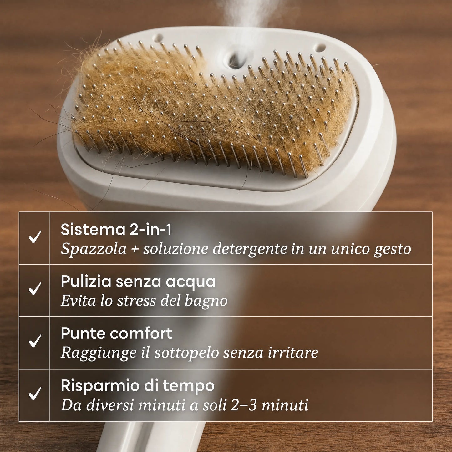 Sistema di pulizia senza acqua per animali